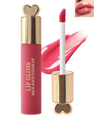 Glänzender Hydrating Lipgloss, Langanhaltender Feuchtigkeitsspend und Nährend Lippenstift, Wasserdichter Lip Tint Gloss, Nicht Klebend Flüssig Lippenstift für Mädchen zum Valentinstag-05 Nude Rose von Lestpola