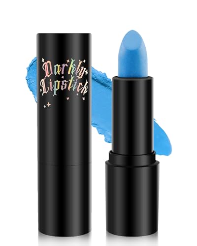 Matt Lippenstift Blau, Seidig Cremige Textur Lippenstifte, Feuchtigkeitsspendender Lipstick für Wangen Körper Lippen, Long-lasting Moisture, Hochpigmentiert Multi-Use Lip Color Makeup für Halloween-07 von Lestpola