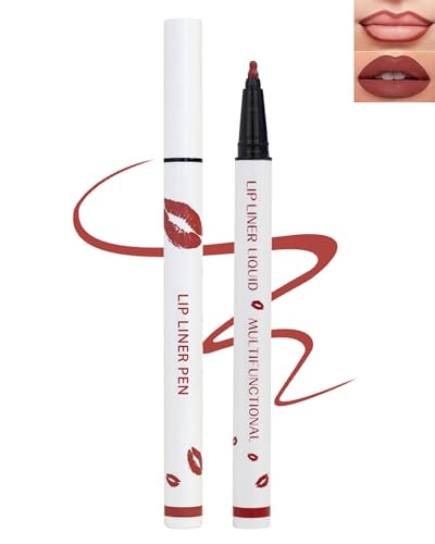 Matte Liquid Lipliner Pencil, Dark Red Lip Marker & Lip Tint, Longlasting Nonstick Cup Waterproof Lipgloss, Lippenstift 24 Stunden Halt, Lippen Contour Stick Schminke, Geschenkartikel für Frauen -01 von Lestpola