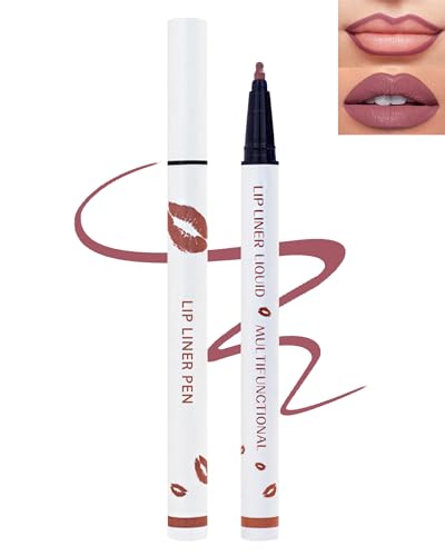 Matte Liquid Lipliner Pencil, Mocha Lip Marker & Lip Tint, Longlasting Nonstick Cup Waterproof Lip Gloss, Lippenstift 24 Stunden Halt, Lippen Contour Stick Schminke, Geschenkartikel für Frauen-03 von Lestpola