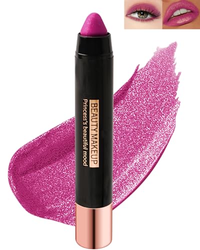 Glitzer-Lippenstift,Diamond Metallic Funkelnder Matt Lippenstift Lidschatten, Wasserdichter Lang anhaltender Lipgloss, Matte Lipstick Lip Gloss für Lippen Make-up, Geschenk zum Christmas fur Frauen-02 von Lestpola