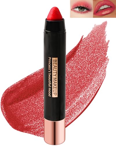 Glitzer-Lippenstift,Diamond Metallic Funkelnder Matt Lippenstift Lidschatten, Wasserdichter Lang anhaltender Lipgloss, Matte Lipstick Lip Gloss für Lippen Make-up, Geschenk zum Christmas fur Frauen-07 von Lestpola