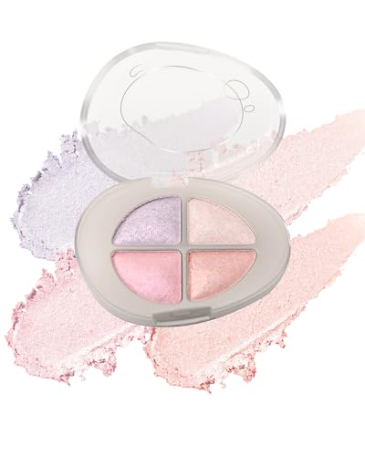 Multichrome Glitzer Lidschatten Palette, 4 Farben Chameleon Color Shifting Metallic Shimmer Eyeshadow, Langlebig Hochpigmentierter, Holographic Eye Brightener Highlighter Regenbogen Makeup Palette-02 von Lestpola