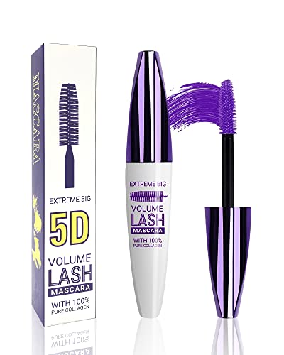 Purple 5D Telescopic Mascara for Eyelashes, Waterproof Smudge-proof Long Lasting Colored Mascara, Voluminous Curling Defining Non-clump Mascara, False Lash Effect Extension Makeup, Cosplay Party Use von Lestpola