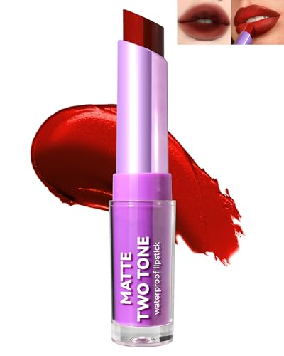 Matt Glanz Zweifarbiger Lippenstift Rose-Velvet Creme Lip Stain, Langanhaltend Wasserdichter Lipgloss Lippenpflege, Easy to Use, Vegan Lipstick Lip Tint Make-up für Frauen-08 Matt Glanz Zweifarbiger Lippenstift Rose-Velvet Creme Lip Stain, Langanhaltend Wasserdichter Lipgloss Lippenpflege, Easy to Use, Vegan Lipstick Lip Tint Make-up für Frauen-08 von Lestpola