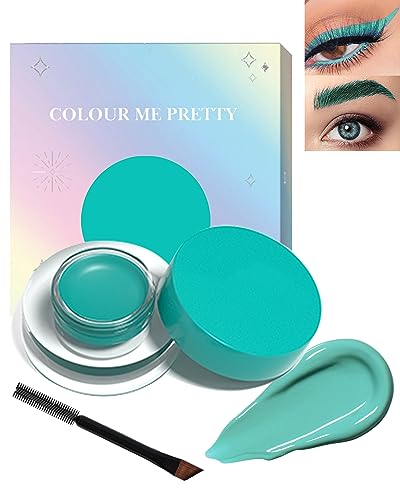 Wasserdichtes Gel-Eyeliner Set-1 Hochintensive Pigmente Lang Anhaltendes Creme-Eyeliner-Gel, Wischfestes Eyeliner-Make-up,Wasserfester Eyeliner mit Eyeliner-Pinseln for Geschenke für Frauen-113Grüner von Lestpola