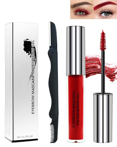 Rot Augenbrauen Färben Brow Gel- Flüssige Getöntes Augenbrauengel, Volumisierung und Auffüllen der Brauen, Hochpigmentiert Augenbrauen Lifting Makeup Set für Cosplay Party-09 von Lestpola