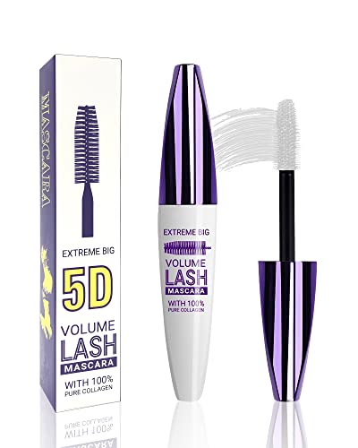 White 5D Telescopic Mascara for Eyelashes, Waterproof Smudge-proof Long Lasting Colored Mascara, Voluminous Curling Defining Non-clump Mascara, False Lash Effect Extension Makeup, Cosplay Party Use von Lestpola