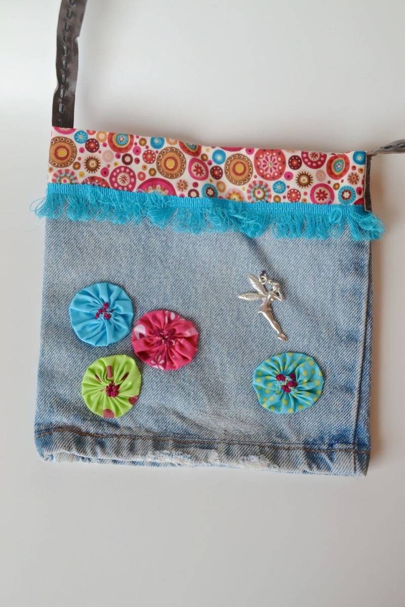 Bohemian Hippie-Tasche - Textil Handtasche Recyceltem Denim Bohemian Hippie-Tasche - Textil Handtasche Recyceltem Denim von Lestroissardines