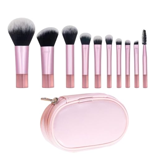 Lesunbak Make-up-Pinsel in Reisegröße, Reise-Make-up-Pinsel-Set, ergonomisch, klein, professionelles Beauty-Werkzeug für Damen und Mädchen, Rouge, Puder, Lidschatten von Lesunbak