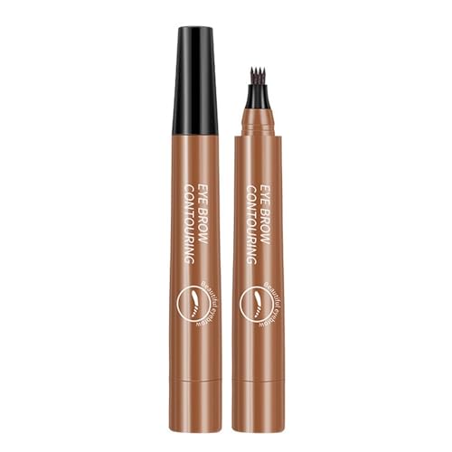 Magischer Augenbrauenstift, Wasserfester -Microblading-Augenbrauenstift, Neuer Wasserfester -Microblading-Augenbrauenstift-Konturstift, Präziser Brauenstift Mit 4 Spitzen, Hellbraun von Lesunbak
