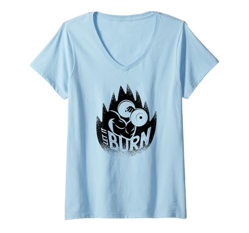Damen Gym Workout Lustig - Let It Burn T-Shirt mit V-Ausschnitt Damen Gym Workout Lustig - Let It Burn T-Shirt mit V-Ausschnitt von Let It Burn Gym Workout