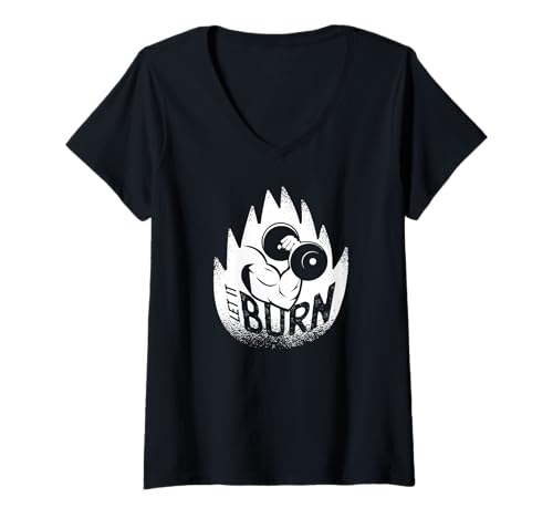 Damen Let It Burn - Lustiges Gym Workout T-Shirt mit V-Ausschnitt Damen Let It Burn - Lustiges Gym Workout T-Shirt mit V-Ausschnitt von Let It Burn Gym Workout