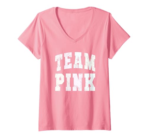 Damen Varsity Team Pink Field Day Go Spirit Summer Camp Spiel 2025 T-Shirt mit V-Ausschnitt Damen Varsity Team Pink Field Day Go Spirit Summer Camp Spiel 2025 T-Shirt mit V-Ausschnitt von Let The Pink Vibes Games Begin School First Day
