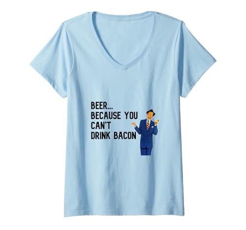 Damen Bier, Weil Sie keinen Speck Trinken können T-Shirt mit V-Ausschnitt von Let's Drink Tees