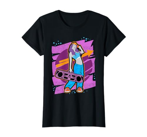 Graffiti Mädchen mit Boombox Hip Hop T-Shirt Graffiti Mädchen mit Boombox Hip Hop T-Shirt von Let's hit the 90's! - Hip Hop