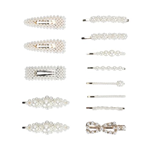 LetCart Perlen Haarspangen, 13 Stück Mode Perlen Haarspangen, Elegante Perlen Haarspangen Perlen Haarspangen Haarschmuck für Frauen und Mädchen von LetCart