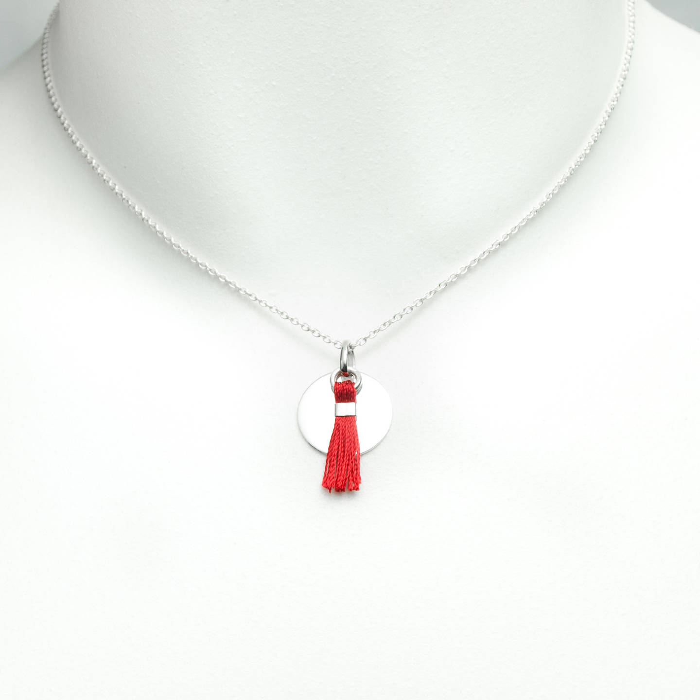 Halskette Silber Massiv Rote Seide Quaste Halskette Silber Massiv Rote Seide Quaste von LetEcreations