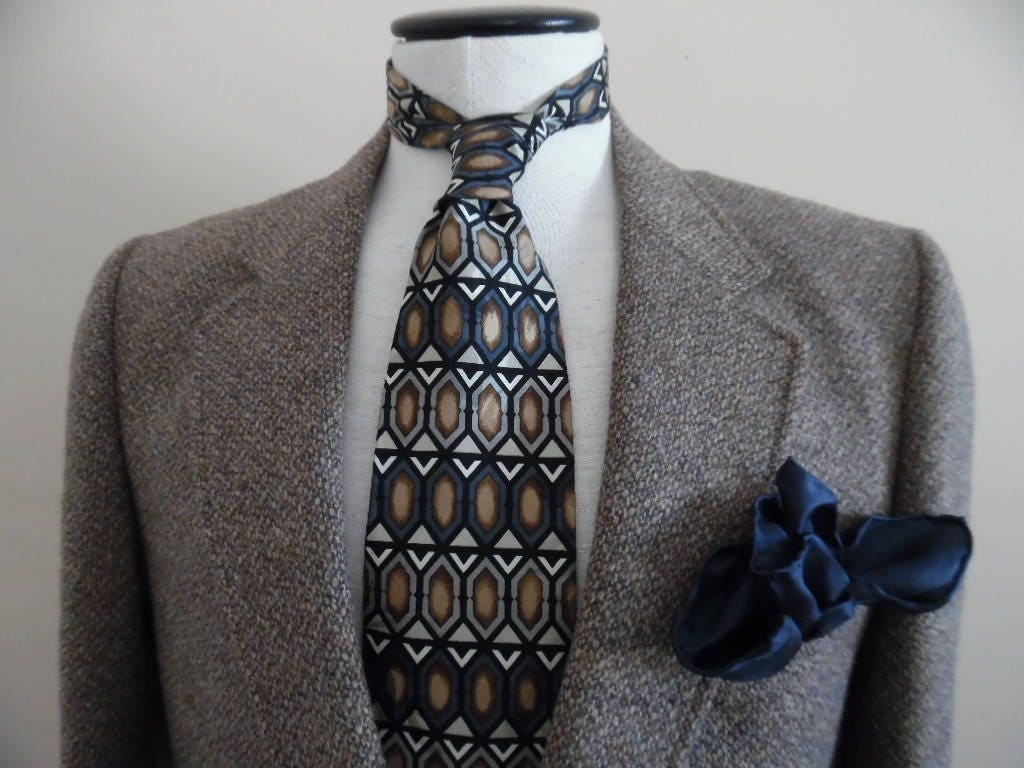 Sportjacke Tweed Vintage 1980Er Jahre Union-Made Hipster Tan Blazer Von Barrister Kleidung Für Silverwoods Herrenladen Beverly Hills von LetasVintage