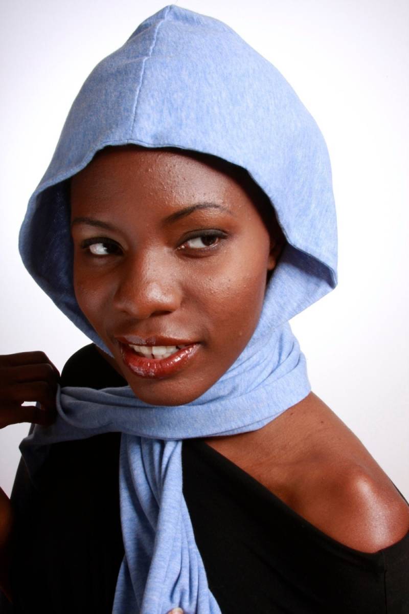 Kapuzenschal Letau Blau Weiche Baumwolle Jersey von LetauDesigns