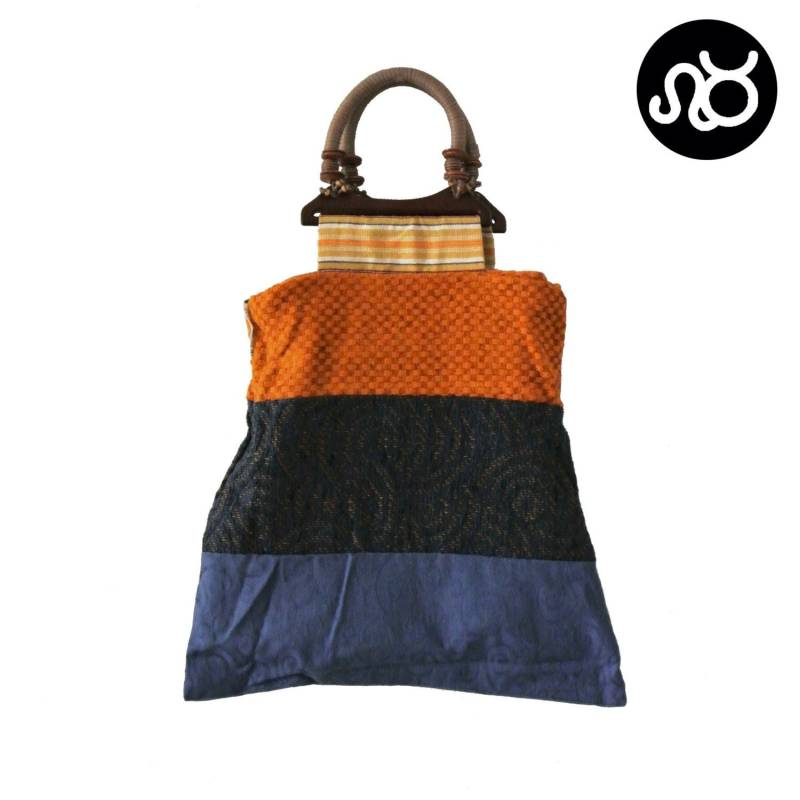 Letau Reversible Block Mustertasche - Orange/Navy Blau von LetauDesigns