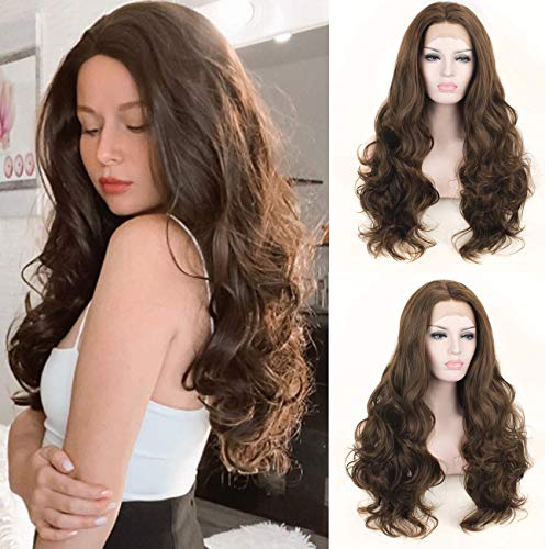 6# braune Perücke mit Lace-Front, locker, gewellt, schwere Dichte, halb handgeknüpft, hitzebeständig, Ersatzperücke für Damen 6# braune Perücke mit Lace-Front, locker, gewellt, schwere Dichte, halb handgeknüpft, hitzebeständig, Ersatzperücke für Damen von Letian Hairs