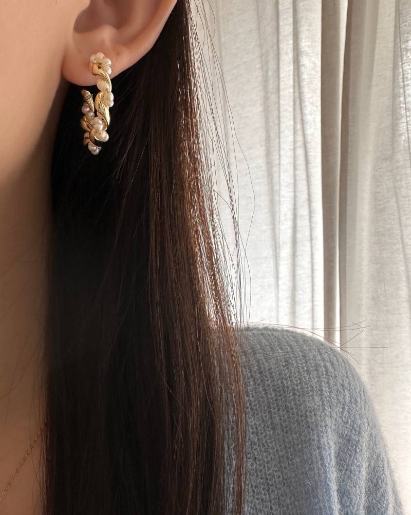 14K Vergoldete Kreolen Mit Süßwasserperlen von LetianStudio