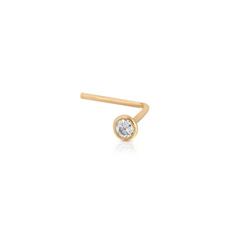 14K Gold Diamant Nasenstecker Bezel Set, 0.025Ctw von Letrem