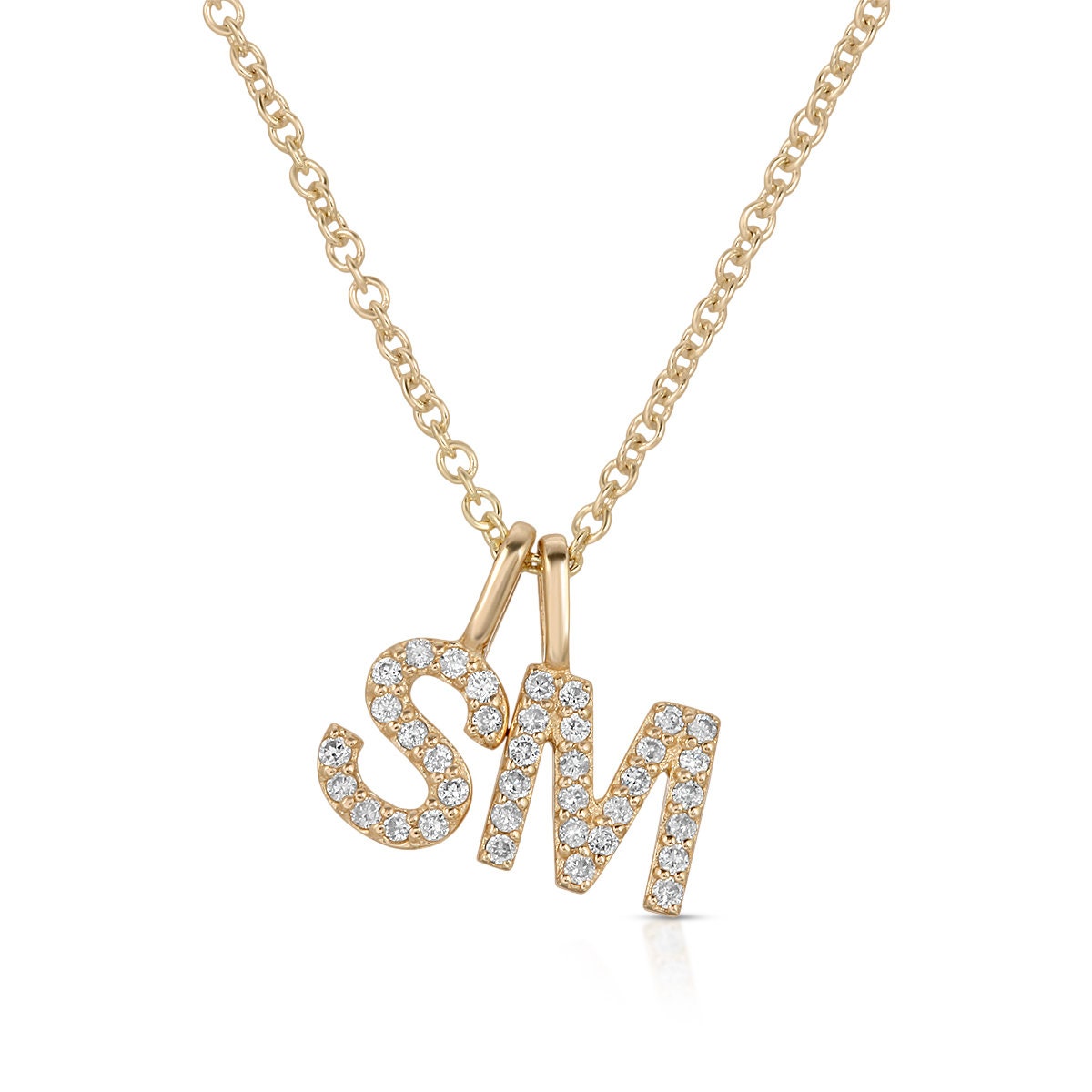 14K Solid Gold Rolo Kette Halskette Gelbgold von Letrem