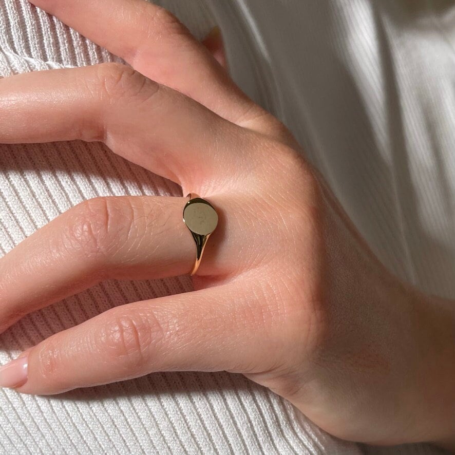 Massiver 585Er Goldsiegelring Pinky Frauenring von Letrem