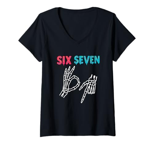 Damen Lustiges 67 Ice Cream Drip Meme Six Seven Gen Alpha Slang T-Shirt mit V-Ausschnitt Damen Lustiges 67 Ice Cream Drip Meme Six Seven Gen Alpha Slang T-Shirt mit V-Ausschnitt von Lets Get 67endy Six Seven Gen Alpha Meme Gifts