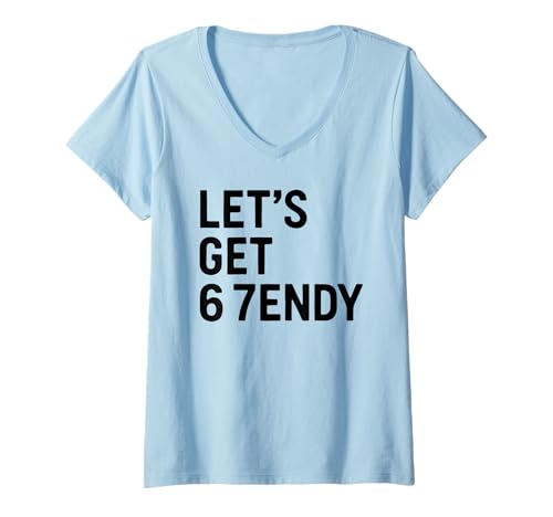 Damen Lass Uns Sendy 6 7 Six Seven Lustiges Meme Internet 6 7endy Fun bekommen T-Shirt mit V-Ausschnitt Damen Lass Uns Sendy 6 7 Six Seven Lustiges Meme Internet 6 7endy Fun bekommen T-Shirt mit V-Ausschnitt von Lets Get Meme Apparel