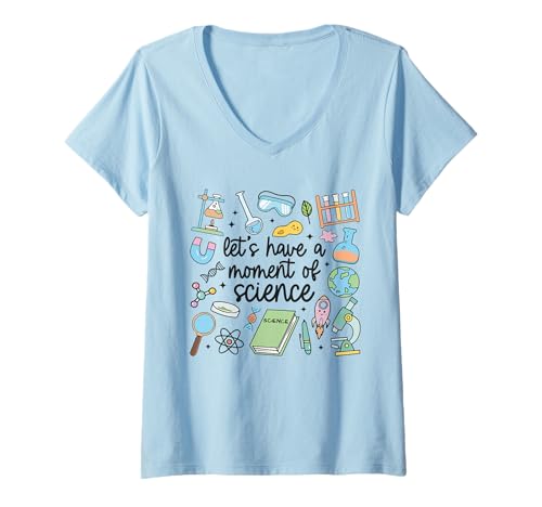 Damen Lass uns einen Moment voller Wissenschaftsliebhaber haben Lustiger Wissenschaftler, süß T-Shirt mit V-Ausschnitt Damen Lass uns einen Moment voller Wissenschaftsliebhaber haben Lustiger Wissenschaftler, süß T-Shirt mit V-Ausschnitt von Lets Have A Moment Of Science Teacher Appreciation