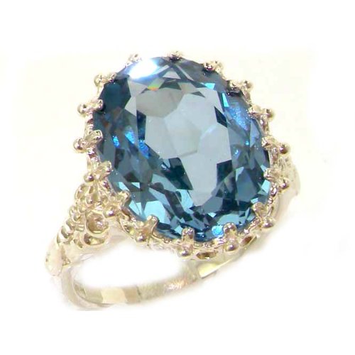 Damen Ring 925 Sterling Silber mit Aquamarin - Größe 53 (16.9) - Verfügbare Größen : 50 bis 64 von LetsBuySilver