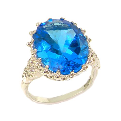 Damen Ring 925 Sterling Silber mit Blautopas - Größe 64 (20.4) - Verfügbare Größen : 50 bis 64 von LetsBuySilver