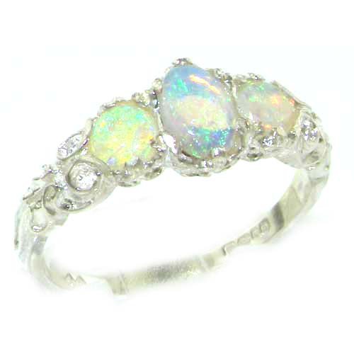 Damen Ring 925 Sterling Silber mit Opal - Größe 60 (19.1) - Verfügbare Größen : 50 bis 64 von LetsBuySilver