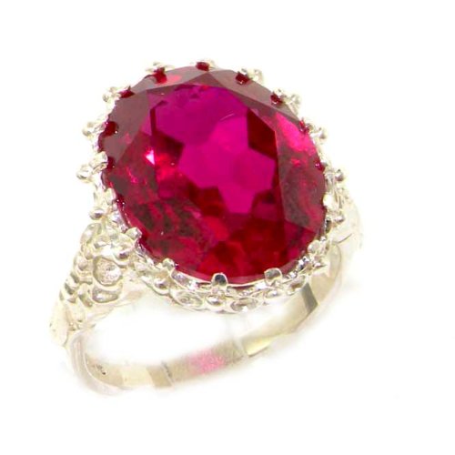 Damen Ring 925 Sterling Silber mit Rubin - Größe 52 (16.6) - Verfügbare Größen : 50 bis 64 von LetsBuySilver