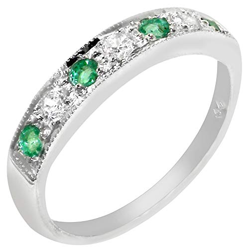 LetsBuySilver Luxus Damen Ring Solide Sterling-Silber 925 mit Smaragd und Zirkonia - Größe 53 - Verfügbare Größen : 47 bis 68 LetsBuySilver Luxus Damen Ring Solide Sterling-Silber 925 mit Smaragd und Zirkonia - Größe 53 - Verfügbare Größen : 47 bis 68 von LetsBuySilver