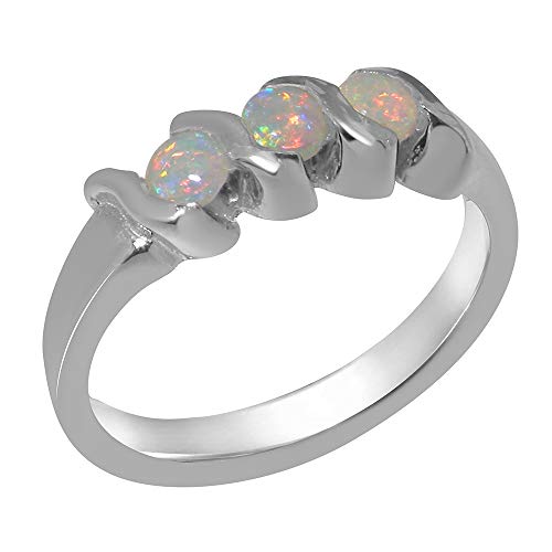 Luxus Damen Ring Solide Sterling-Silber 925 mit Opal - Größe 57 (18.1) - Verfügbare Größen : 47 bis 68 von LetsBuySilver