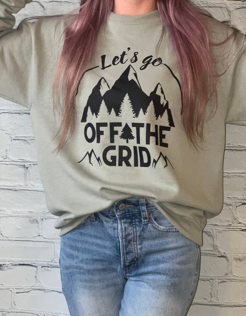 Let's Go Off The Grid Sweatshirt | Abenteurer Pullover Wanderbekleidung Boho-Hemd Abenteuer-Liebhaber-Shirt Wanderer Geschenk Camping von LetsGetBohoCreations