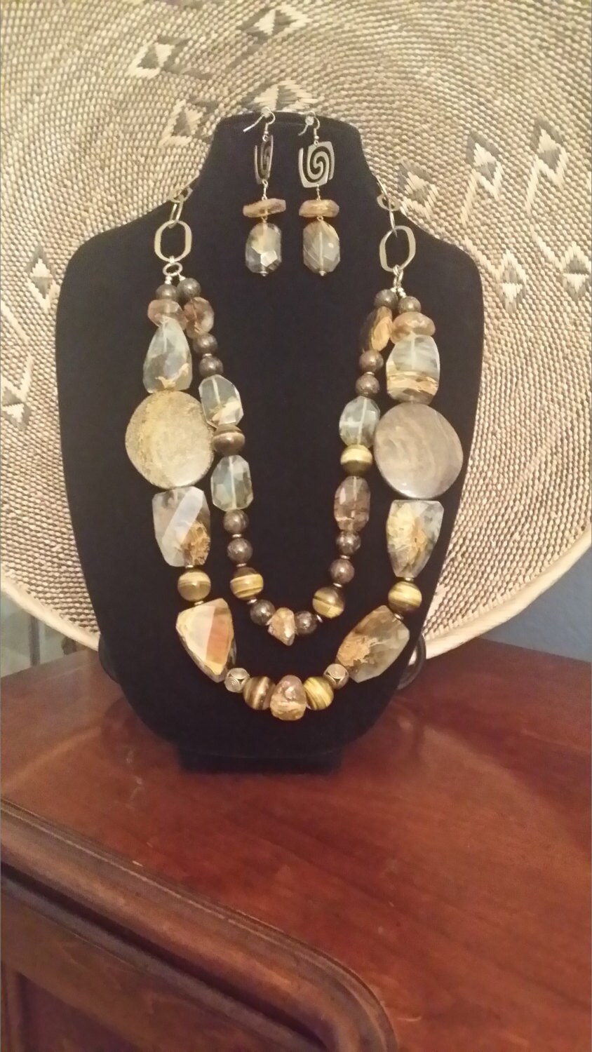Bronzit/Bernstein Tigerauge Galaxy Quartz Halskette & Ohrring Set Bronzit/Bernstein Tigerauge Galaxy Quartz Halskette & Ohrring Set von LetsGetStonedJewelry