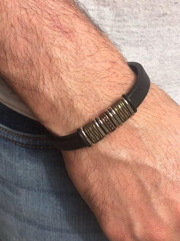 Herren Lederarmband Withmetal Entwürfe, Leder-Armband/Leder Armband Schwarz Herren Lederarmband Withmetal Entwürfe, Leder-Armband/Leder Armband Schwarz von Letsbrace007