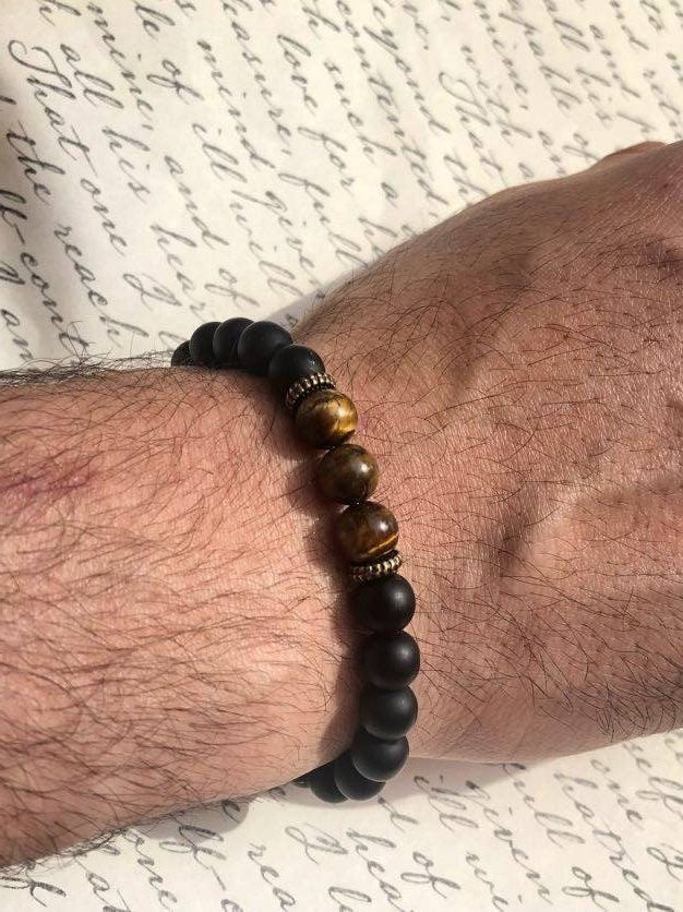 Tigerauge Perlen Armband/Herren Tiger Eye Tigerauge Perlen Armband/Herren Tiger Eye von Letsbrace007