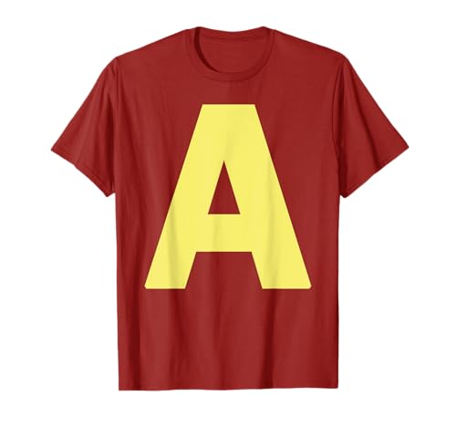 Buchstabe A Streifenhörnchen Farbe Halloween Kostüm Kinder T-Shirt von Letter A Chipmunk matching Halloween Costume 2024