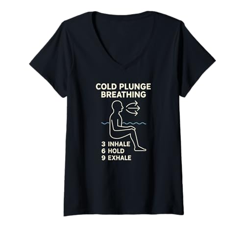 Damen Atemleitfaden für kalte Tauchgänge, Design eines Eisbades, Breathwork, Design T-Shirt mit V-Ausschnitt von LetterTrunk