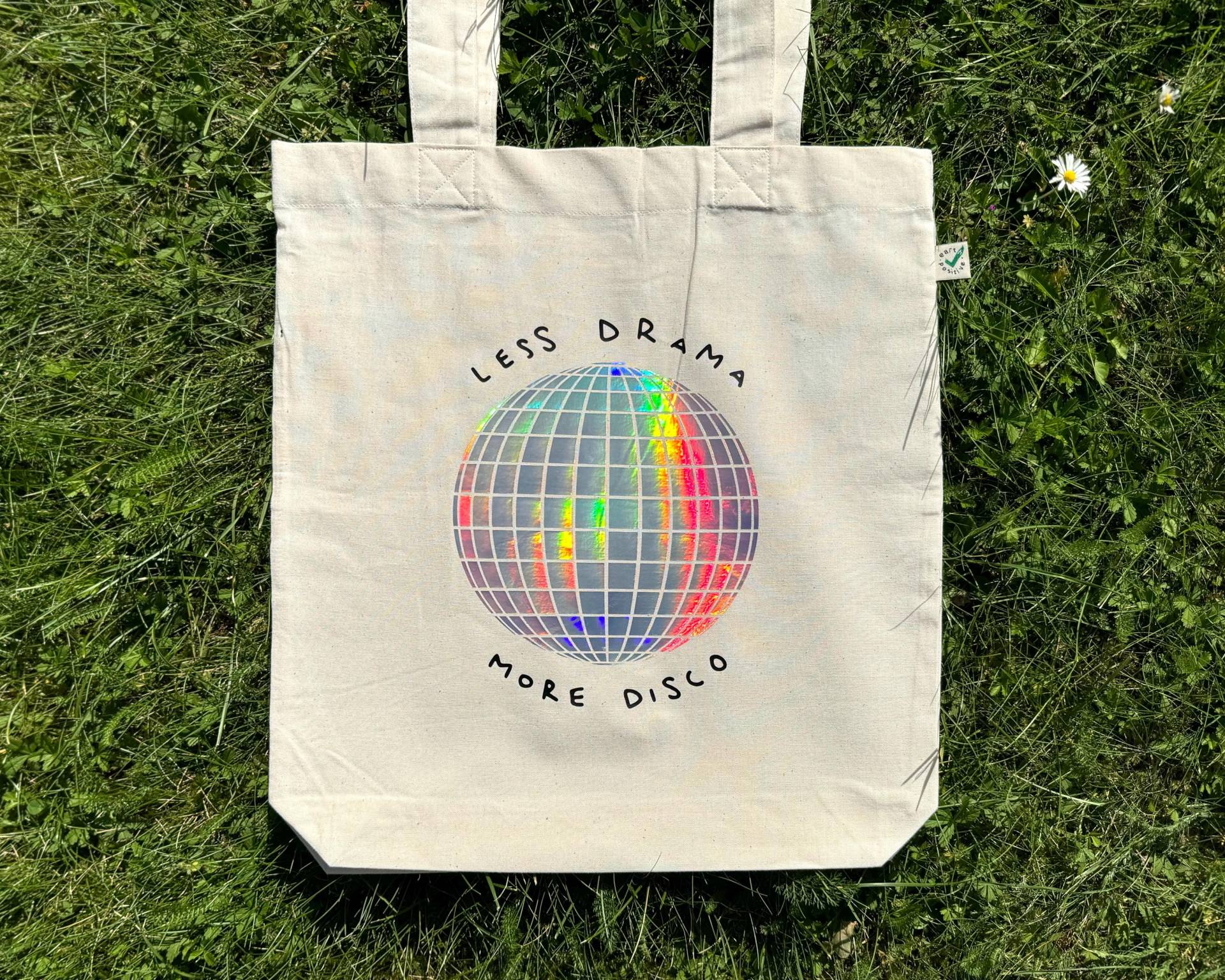 Tote Bag „Less Drama More Disco" | Holografisch Jutebeutel Tote Bag „Less Drama More Disco" | Holografisch Jutebeutel von LetterZauber