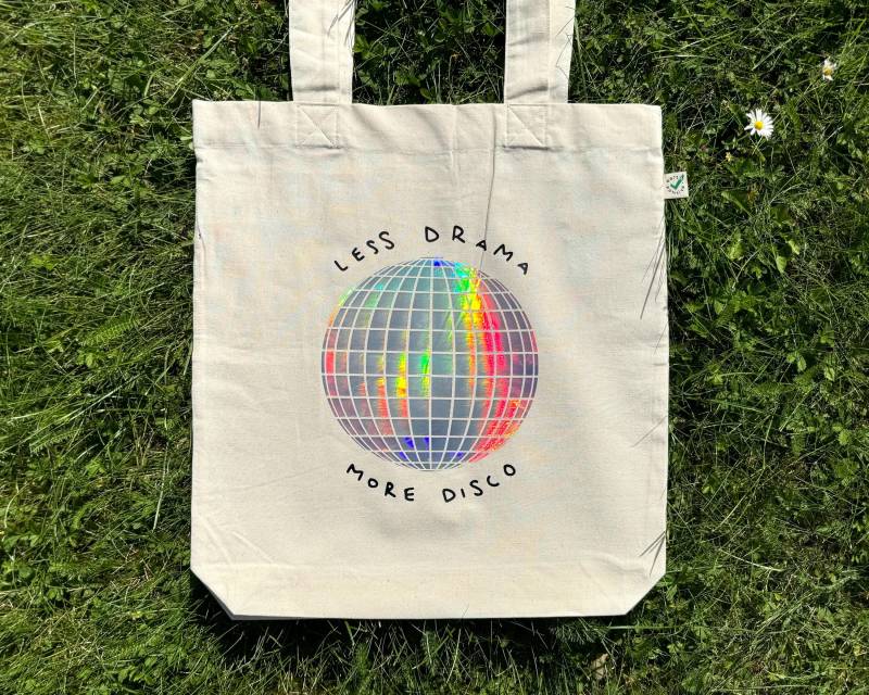 Tote Bag „Less Drama More Disco" | Holografisch Jutebeutel Tote Bag „Less Drama More Disco" | Holografisch Jutebeutel von LetterZauber