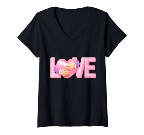 Damen Lustiges Unisex-Design für Männer und Frauen T-Shirt mit V-Ausschnitt Damen Lustiges Unisex-Design für Männer und Frauen T-Shirt mit V-Ausschnitt von Lettering Love Funny Unisex Design Men Women Tee