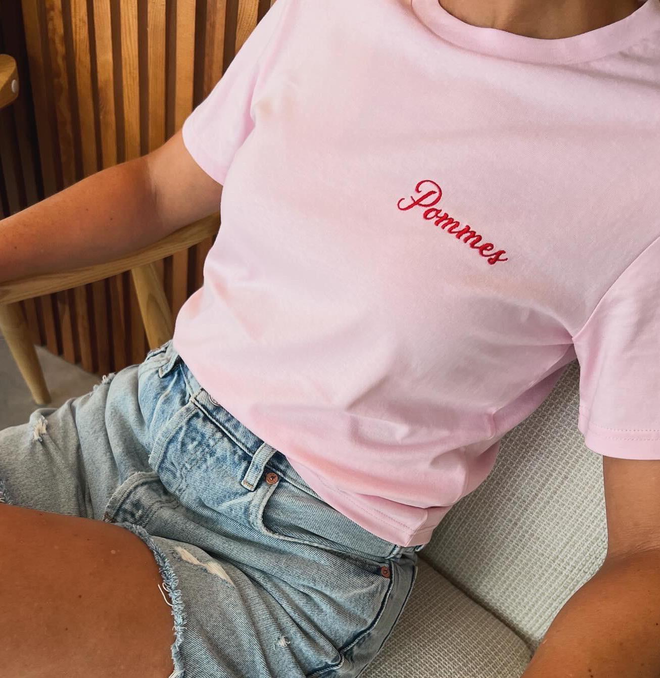 Pommes Fritten Fast Food Shirt/Tshirt Ketchup Rot Auf Rosa Fair Fashion Pommes Fritten Fast Food Shirt/Tshirt Ketchup Rot Auf Rosa Fair Fashion von LettersToLoveShop