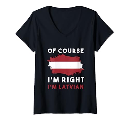 Damen Lettische Flagge Lettland Urlaub Latvia Latvija Lettland T-Shirt mit V-Ausschnitt von Lettland Flagge Riga Latvia
